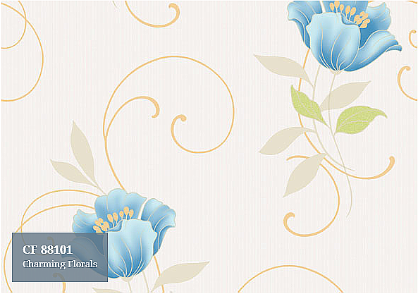 florals wallpaper cf-88101 (6 colourways) (belgium) blue cf-88101