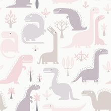 Load image into Gallery viewer, dinosaurs wallpaper ll 10-01-2 (3 colourways) (belgium) pink ll10-03-1
