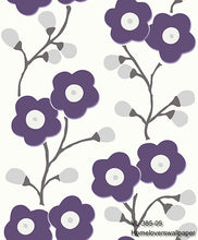 Load image into Gallery viewer, florals design wallpaper v385 (5 colourways) (belgium) v385-05 purple
