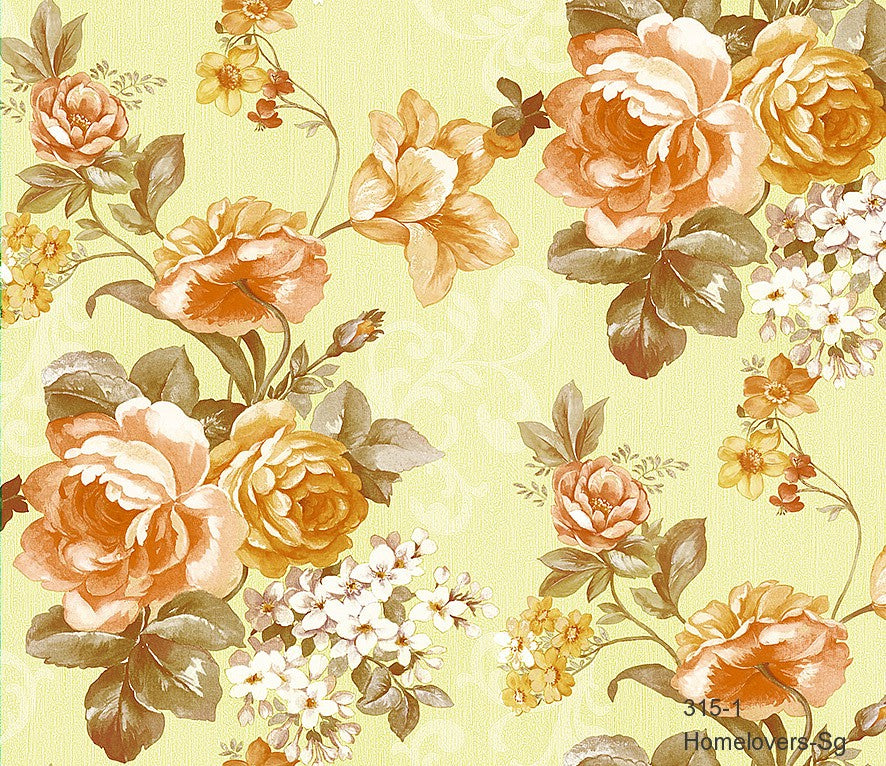 flower wallpaper 315-1 (3 colourways) korea 315-1