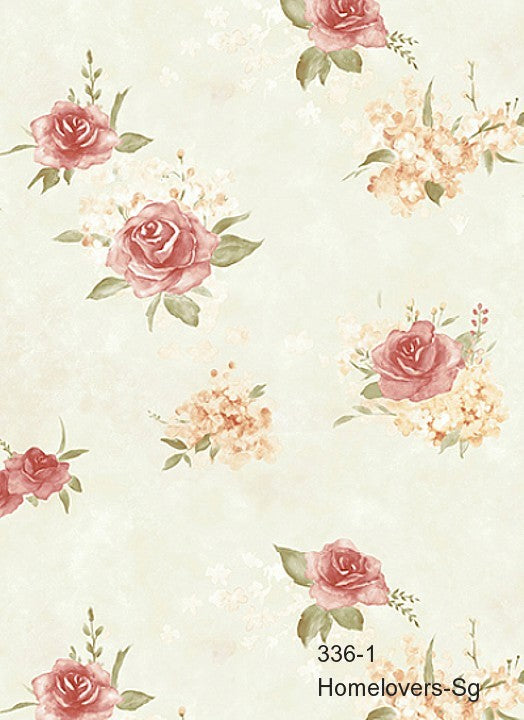 flowers design wallpaper 336-1 (3 colourways) (korea) 336-1