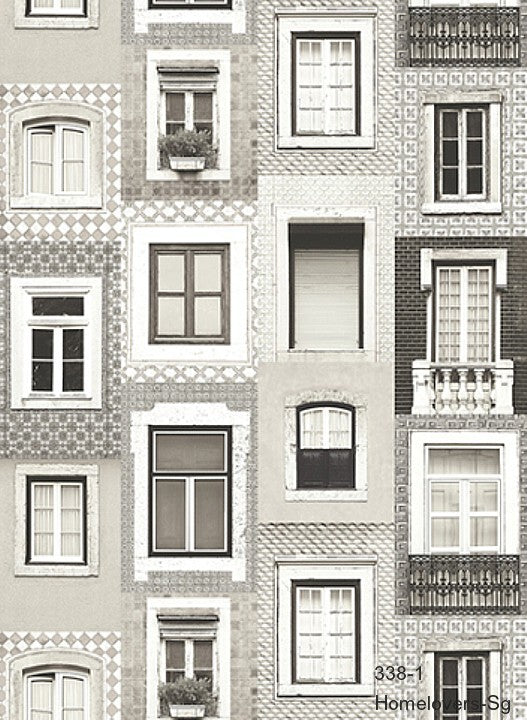 urban mosaic design wallpaper 338-1 (2 colourways) (korea) 338-1