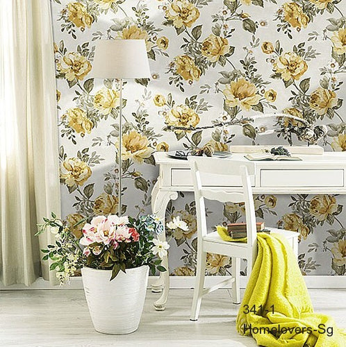 flower design wallpaper 341-1 (3 colourways) (korea)