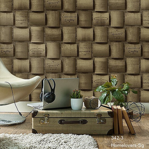 geometric wood pattern wallpaper 342-1 (3 colourways) (korea)