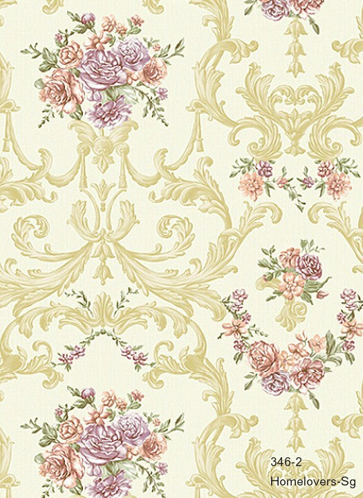 flower design wallpaper 346-1 (3 colourways) (korea) 346-2