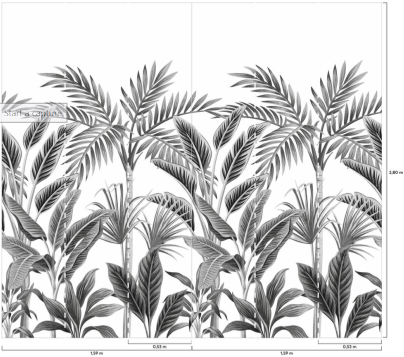 tropical forest digital mural (belgium) l3.18m x h2.8m