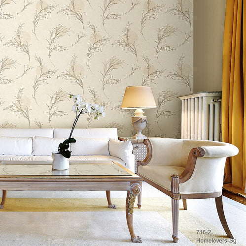 leaf design wallpaper 716-2 (2 colourways) (korea)