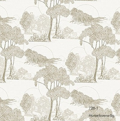 tree design wallpaper 728-1 (2 colourways) (korea) 728-1 grey