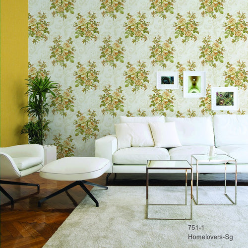 flowers design wallpaper 751-1 (3 colourways) (korea) 751-1