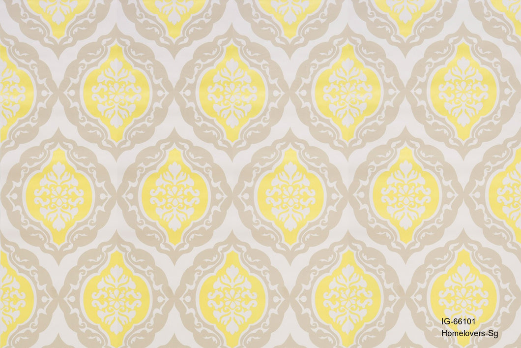 damask wallpaper ig-66101 (6 colourways) (belgium) ig-66101 lemon yellow