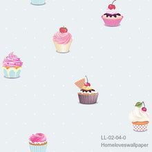 Load image into Gallery viewer, cupcakes wallpaper ll 02 (4 colourways) (belgium) ll02-04-0 light blue
