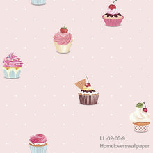 Load image into Gallery viewer, cupcakes wallpaper ll 02 (4 colourways) (belgium) ll02-05-9 light pink
