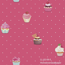 Load image into Gallery viewer, cupcakes wallpaper ll 02 (4 colourways) (belgium) ll02-09-5 deep pink

