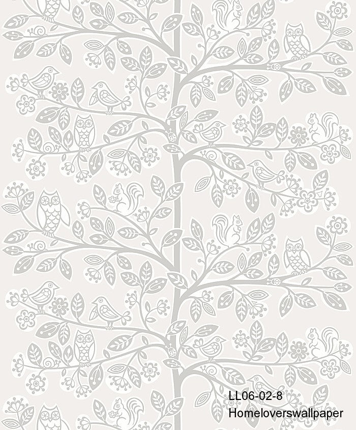 trees design wallpaper ll 06-02-8 (4 colourways) (belgium) ll 06-02-8 light mauve
