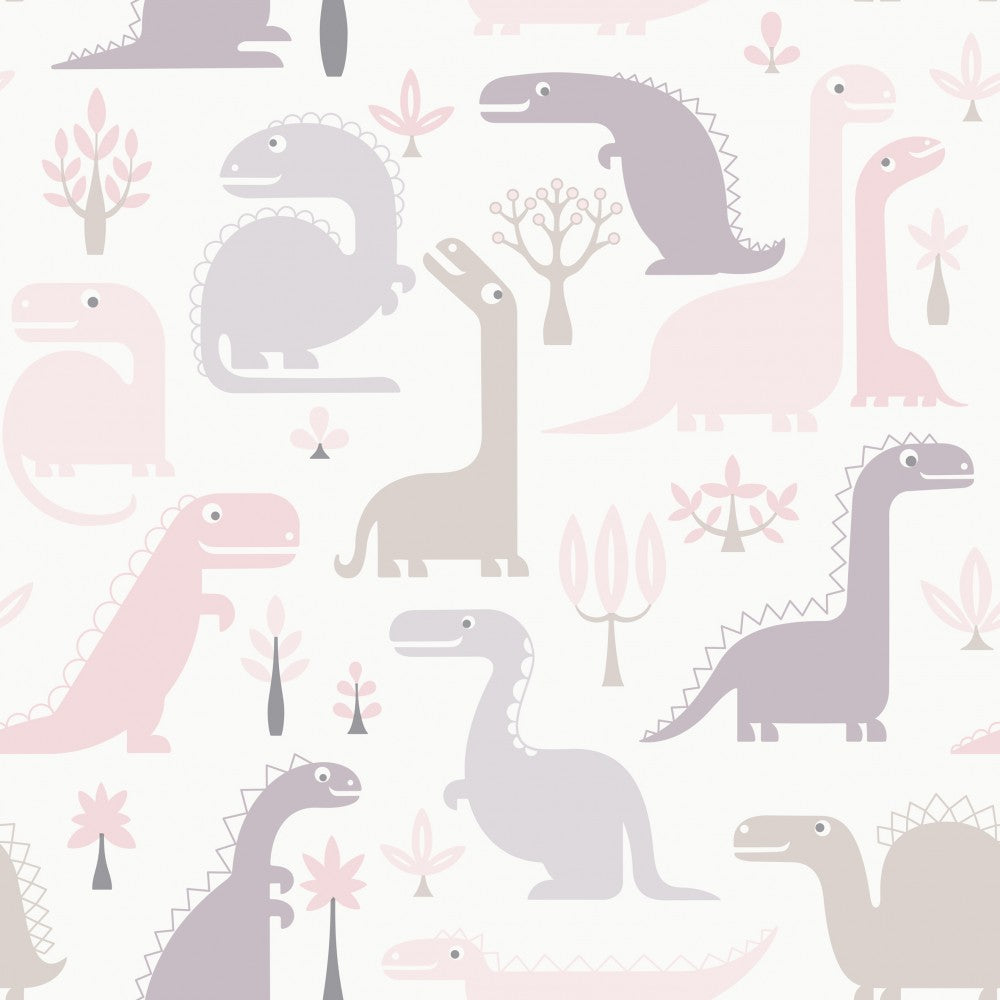 dinosaurs wallpaper ll 10-01-2 (3 colourways) (belgium) pink ll10-03-1
