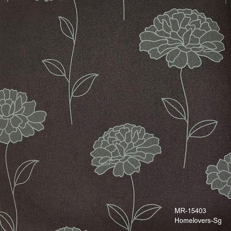florals wallpaper mr-15403 (2 colourways) (belgium) mr-15403 dark taupe