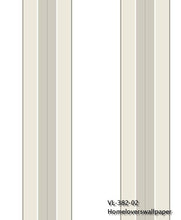 Load image into Gallery viewer, stripe design wallpaper v382 (3 colours) (belgium) v382-02 oyster &amp; taupe

