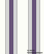 Load image into Gallery viewer, stripe design wallpaper v382 (3 colours) (belgium) v382-05 purple &amp; grey
