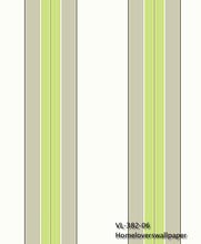 Load image into Gallery viewer, stripe design wallpaper v382 (3 colours) (belgium) v383-06 green &amp; taupe

