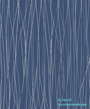 Load image into Gallery viewer, stripes line wallpaper v384-01 (5 colourways) (belgium) v384-07 blue &amp; black
