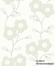 Load image into Gallery viewer, florals design wallpaper v385 (5 colourways) (belgium) v385-01 taupe white
