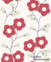 Load image into Gallery viewer, florals design wallpaper v385 (5 colourways) (belgium) v385-04 red
