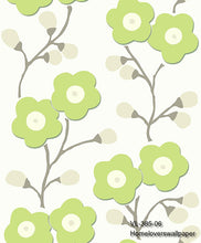 Load image into Gallery viewer, florals design wallpaper v385 (5 colourways) (belgium) v385-06 lime green
