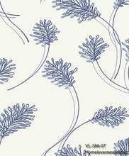 Load image into Gallery viewer, fern leaf wallpaper v386 (5 colourways) (belgium) vl-386-07 blue
