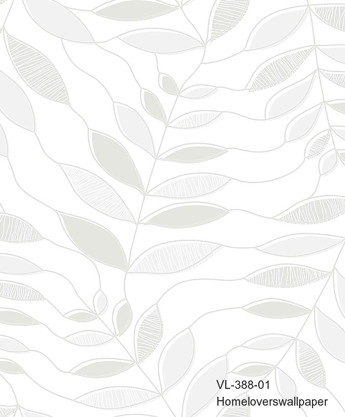 leaves wallpaper vl-388-01 (5 colourways) (belgium) vl-388-01 taupe white