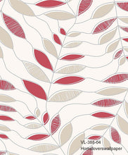 Load image into Gallery viewer, leaves wallpaper vl-388-01 (5 colourways) (belgium) vl-388-04 red
