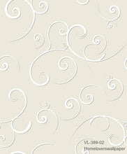 Load image into Gallery viewer, vine swirls wallpaper vl-389-01 (5 colourways) (belgium) vl-389-02 light taupe
