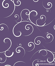Load image into Gallery viewer, vine swirls wallpaper vl-389-01 (5 colourways) (belgium) vl-389-05 purple
