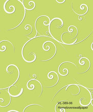Load image into Gallery viewer, vine swirls wallpaper vl-389-01 (5 colourways) (belgium) vl-389-06 lime green
