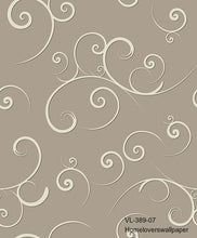 Load image into Gallery viewer, vine swirls wallpaper vl-389-01 (5 colourways) (belgium) vl-389-07 taupe
