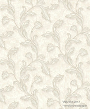 Load image into Gallery viewer, leaf design wallpaper  vna-002-001-1 (5 colourways) (belgium) oyster vna-002-001-1
