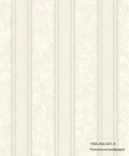 Load image into Gallery viewer, stripes wallpaper vna-004-001-9 (6 colourways) (belgium) oyster white vna-004-001-9
