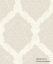 Load image into Gallery viewer, damask wallpaper vna-005-001-8 (4 colourways) (belgium) oyster white vna-005-001-8
