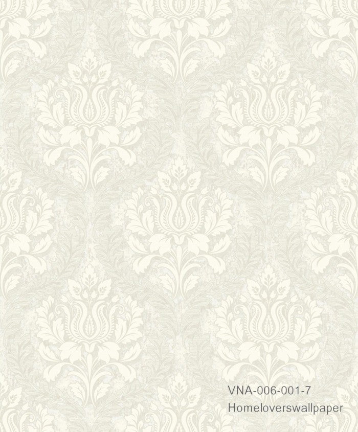 damask design wallpaper vna-006-001-7 (4 colourways) (belgium) seashell white vna-006-001-7