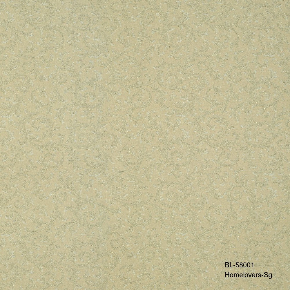 leaf & vine wallpaper bl-58001 (2 colourways) (belgium) bl-58001 light moss green