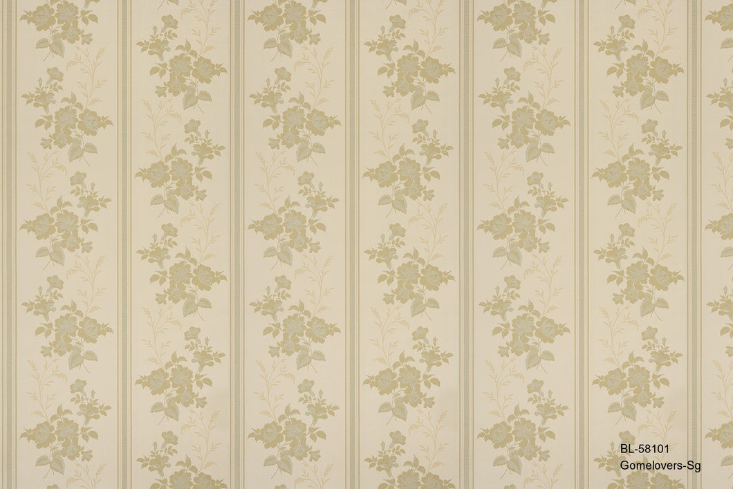 flower wallpaper bl-58101 (belgium) bl-58101 light moss green