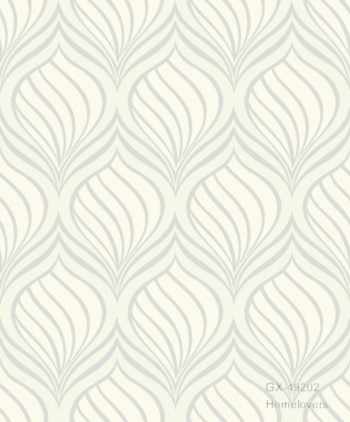 geometric design wallpaper gx-49214 (7 colourways) (belgium) ivory gx-49202