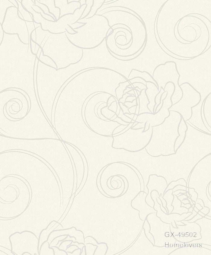 florals wallpaper gx-49506 (4 colourways) (belgium) grey gx-49502