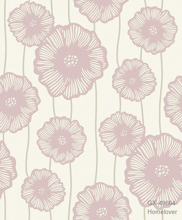florals wallpaper gx-49604 (2 colourways) (belgium) mauve gx-49604