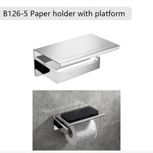 Load image into Gallery viewer, stainless steel bathroom hardware set mirror chrome polished towel rack toilet paper holder towel bar hook bathroom accessories
